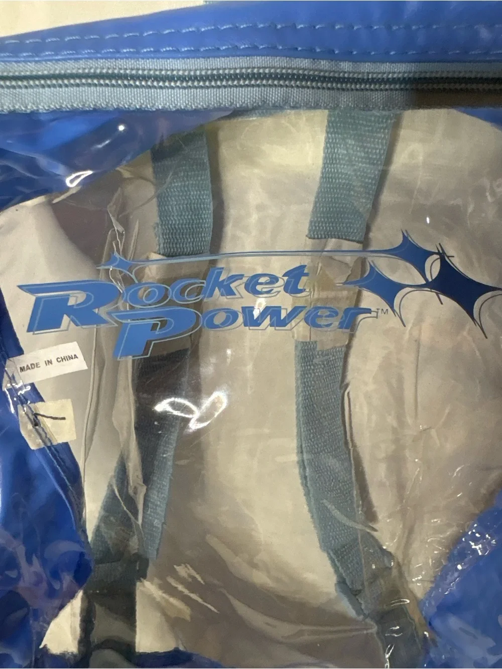 Vintage Rocket Power Blue Mini Backpack /Bag Totally Clear PVC Concert Rave Bag